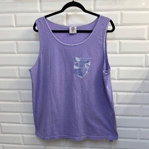 Comfort Colors Women’s Large Magic Kingdom Purple Wall Scoop Neck Tank Top